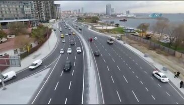 Avrasya Tüneli ve sahil yolu havadan görüntülendi