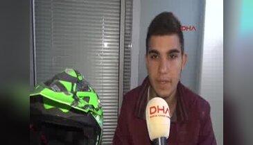 Motosiklet tutkunu uçurumdan düştü