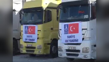 Halep'e 9 TIR'lık yardım konvoyu