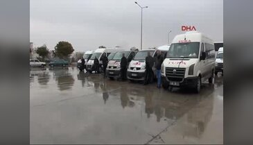 Kilis'te, minibüs şoförlerinden terör protestosu