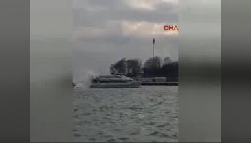 BUDO deniz otobüsünün yanma anı amatör kamerada