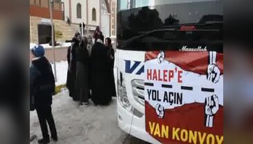 Van'dan Halep'e 100 araçlık konvoy