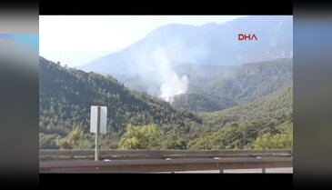 Kemer'de orman yangına topyekun müdahale