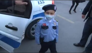 Lösemili minik Ziya'nın polislik hayali gerçek oldu