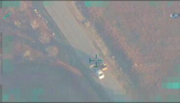 Türk jetleri DEAŞ'a ait bombalı aracı böyle vurdu