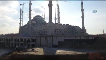 Çamlıca Camii'nde son durum havadan görüntülendi