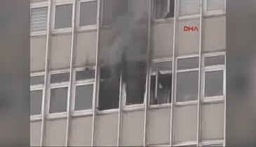 Çarşıda çıkan yangında 2 zabıta memuru yaralandı