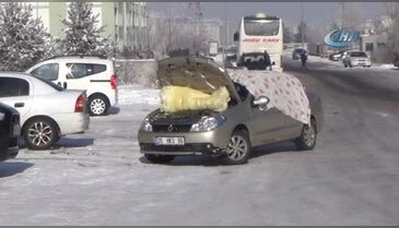 Kars'ta araçlara çatı şilteli önlem