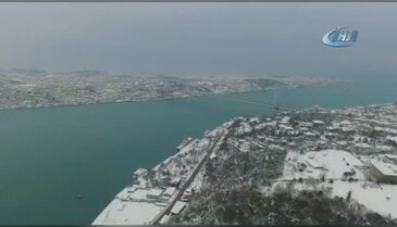 İstanbul'un beyaz örtüsü havadan görüntülendi