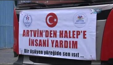 Artvin'den Halep'e yardım TIR'ları yola çıktı