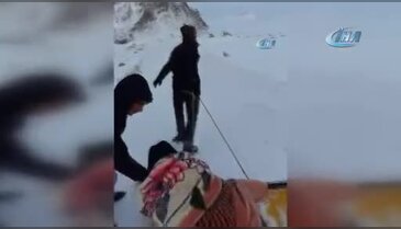 Kızakla hasta kurtarma operasyonu