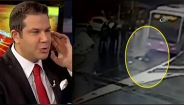 İETT otobüsün ünlü spikere çarpma anı kamerada
