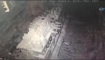 Deprem anı güvenlik kamerasında