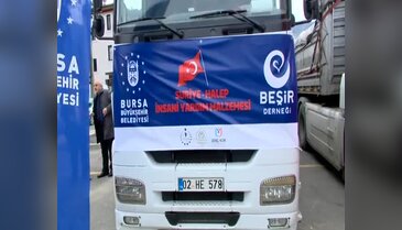Bursa'dan Halep'e 3 TIR yardım gönderildi