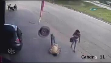 Metrelerce savrulan lastik, adama böyle çarptı