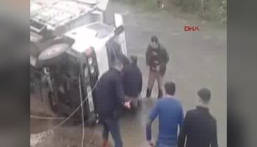 Bursa'da dereye uçan kamyonetten böyle çıkarıldı