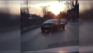 İstanbul trafiğinde tehlikeli şov