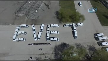 Servisçi esnafı araçlarıyla 'evet' yazdı