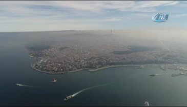 İstanbul'u kaplayan yoğun sis havadan görüntülendi
