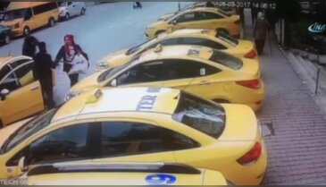 Taksici dayağı güvenlik kamerasında