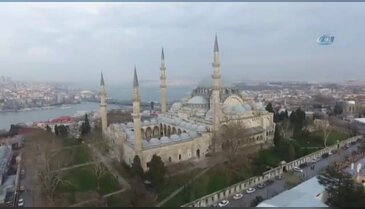 Restore edilen Süleymaniye Medreseleri havadan görüntülendi