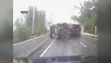 Kamyon dehşeti kamerada