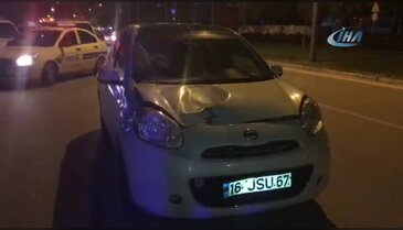 Bursa'da trafik polisine uygulama esnasında araç çarptı