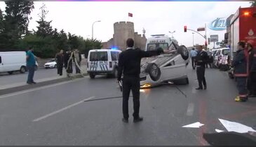 Takla atan otomobil içerisinde sıkışan sürücü hayatını kaybetti