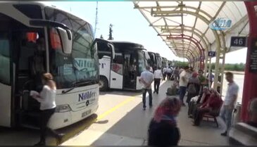Bursa'da terminalde bayram yoğunluğu