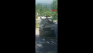Otomobilin üzerine tehlikeli yolculuk