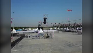 Adalet Yürüyüşü'nde miting alanında hazırlıklar tamamlandı