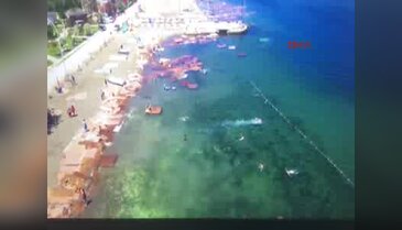 Bursa'da denizdeki suntalar drone ile görüntülendi!