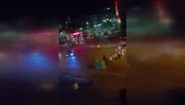 Şehir magandaları caddede drift yaptı, havaya ateş açtı
