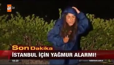 Muhabirin dolu ve yağmur ile imtihanı!