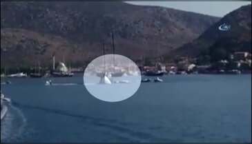 Marmaris'teki yatın batma anı kamerada