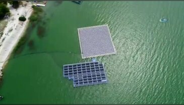 Türkiye'nin ilk Yüzer Güneş Enerji Santrali havadan görüntülendi