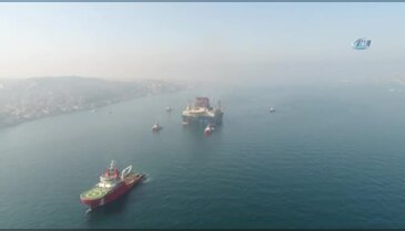 Dev platformun geçişi havadan görüntülendi