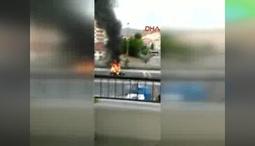 Tüplü lüks araç cayır cayır yandı