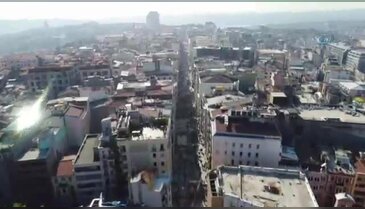İstiklal Caddesindeki çalışmalar havadan görüntülendi