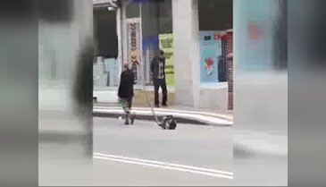 Hortumundan tutup, elektrikli süpürgeyi gezdirdi!