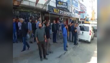 Bursa'da tramvay hattı çalışmasına tepki gösteren esnaf yol kapattı