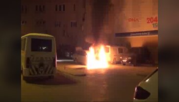 Bursa'da LPG'li otomobil alev alev yandı