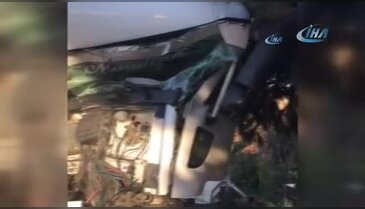 Bursa'da gözünü güneş alan tanker sürücüsü kaza yaptı