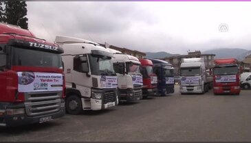 Bursa'dan Suriyelilere 10 tır yardım malzemesi gönderildi