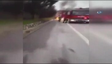 Araçtan son anda çıktı