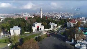 Beyazıt Meydanındaki çalışma havadan görüntülendi