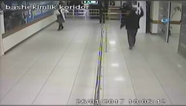 Hastanede dehşet anları kamerada