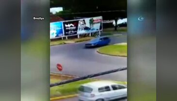 Adam otomobilden böyle düştü