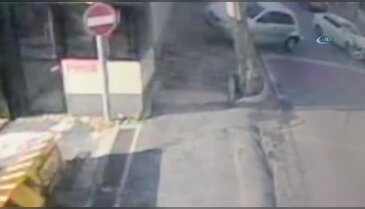 Kontrolden çıkan araç duvara böyle çarptı