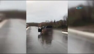 Çılgın şoförün çılgın hobileri kamerada